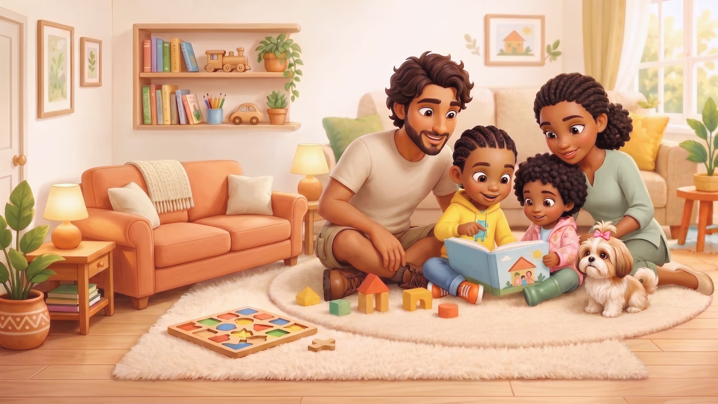 Built by a real family background scene