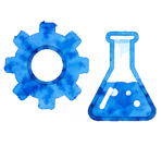 STEM learning gears and flask